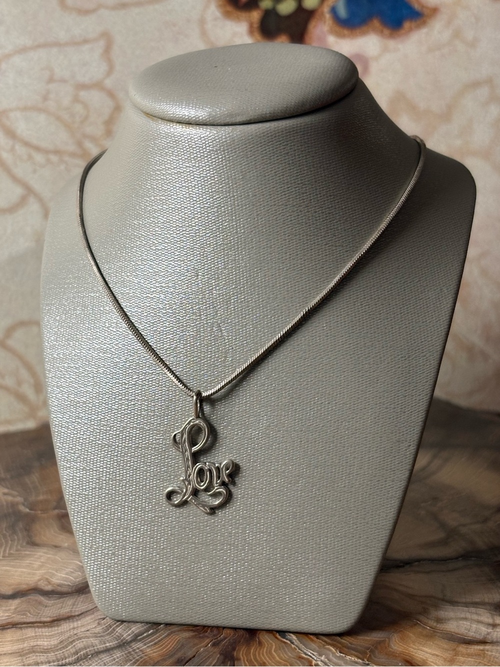 Sterling Silver ‘Love’ Script Pendant